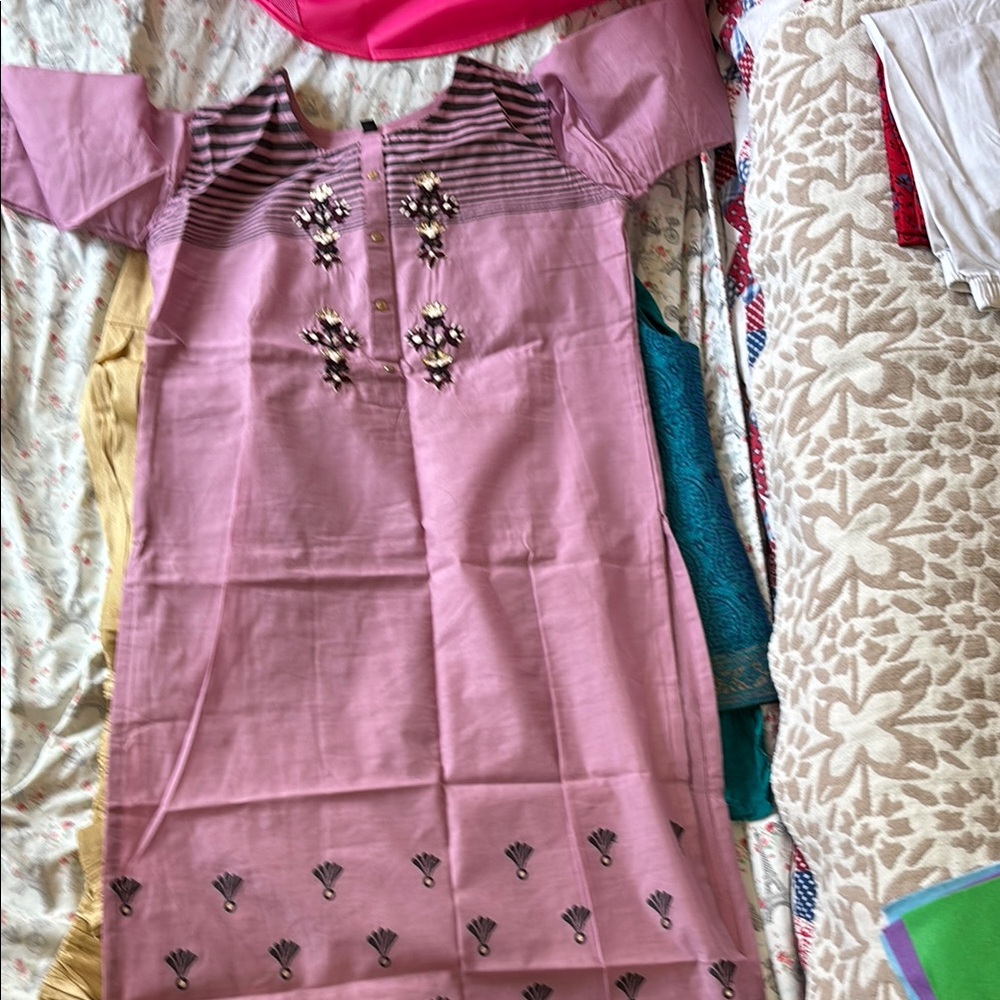 Adorable Pink Kurta with Embellishments